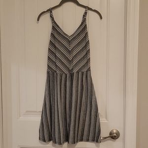 Black and White Striped Knit Tank Dress, XS